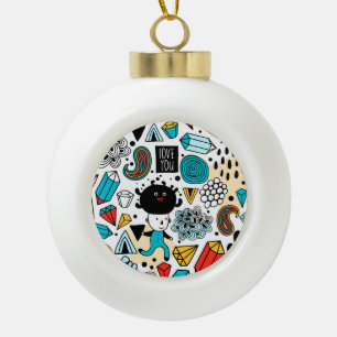 onzin keramische bal ornament