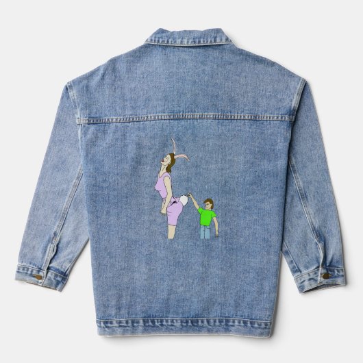 Oo fuzzy knop denim jacket (Achterkant)