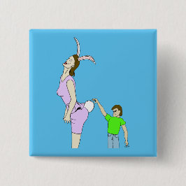 Oo fuzzy knop vierkante button 5,1 cm