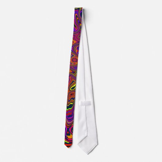 OOAK Op Art Psychedelic Swirl Stropdas (Achterkant)