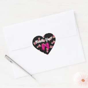 Oodles van poedels (roze op zwart) hart sticker