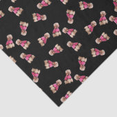 Oodles van poedels (roze op zwart) tissuepapier (Detail)