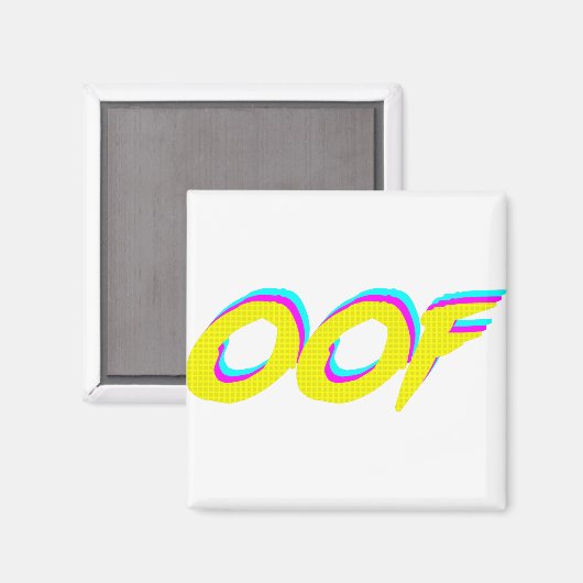 OOF Retro Neon Grafisch Magneet (Voorkant / Achterkant)