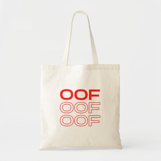 Oof Roblox Funny Meme Red Font Tote Bag (Voorkant)
