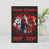Oof Roblox Funny Meme Red Horses Kaart (Staand voorkant)