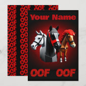 Oof Roblox Funny Meme Red Horses Kaart (Voorkant / Achterkant)