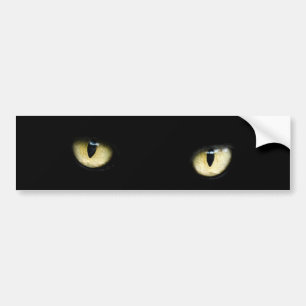 oog-218185 de zwarte die van de ogen kat gele bumpersticker