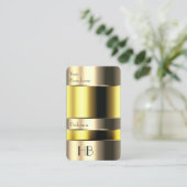 Oog 3D Gold Yellow Bin met grafische Initialen Visitekaartje (Staand voorkant)