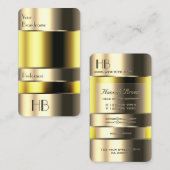 Oog 3D Gold Yellow Bin met grafische Initialen Visitekaartje (Voorkant / Achterkant)