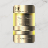 Oog 3D Gold Yellow Bin met grafische Initialen Visitekaartje (Achterkant)