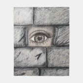 "Oog achter de muur" Fleece Deken (Voorkant)