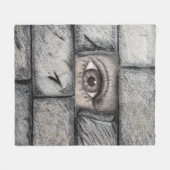 "Oog achter de muur" Fleece Deken (Voorkant (Horizontaal))