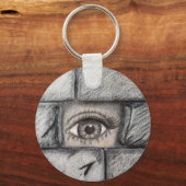 "Oog achter de muur" Sleutelhanger (Voorkant)