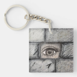 "Oog achter de muur" Sleutelhanger