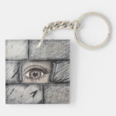 "Oog achter de muur" Sleutelhanger (Achterkant)