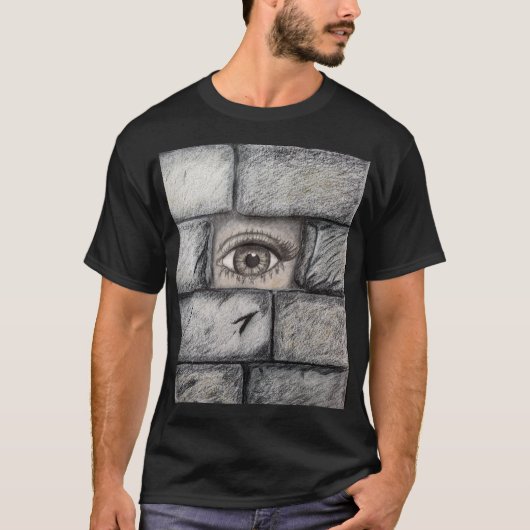 "Oog achter de muur" T-shirt (Voorkant)