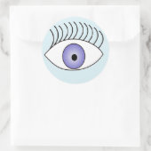Oog blauw ronde sticker (Tas)