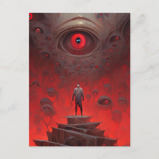 Oog Creatures Surreal Horror Art Briefkaart (Voorkant)