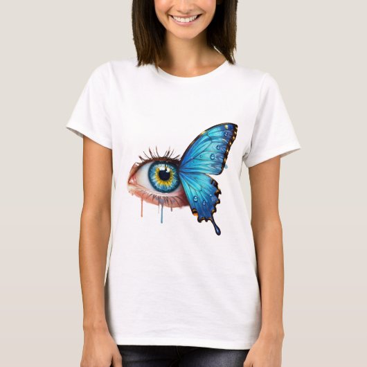 Oog en vlinder T-shirt ontwerp (Voorkant)