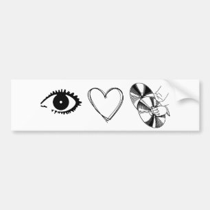 Oog Hart Cymbals Ik Hou Van Cymbals Grappige Bumpe Bumpersticker