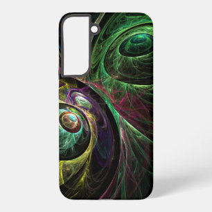 Oog in oog moderne fractale groene gouden abstract samsung galaxy hoesje