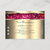 Oog-Initialen met goudroze glitter Diamonds Visitekaartje (Achterkant)