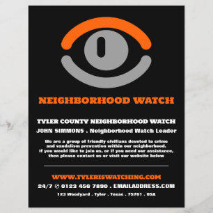 Oog kijken, Buurtgemeenschap Watch Advertentie Flyer