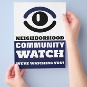 Oog kijken, buurtwachtwaarschuwing flyer (Hand)