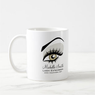 Oog lange wimpers Lash Extension bedrijf branding Koffiemok