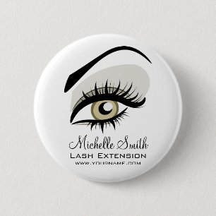 Oog lange wimpers Lash Extension bedrijf branding Ronde Button 5,7 Cm
