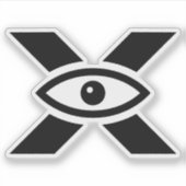 Oog Letter X Monogram Sticker (Voorkant)