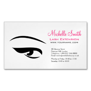 Oog met eyeliner wimper extensie branding visitekaartje magneet