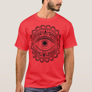 Oog met floraal ornament tattoo t-shirt