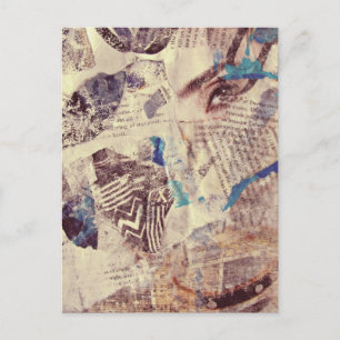 Oog Mode Abstracte Mixed Media Collage Briefkaart