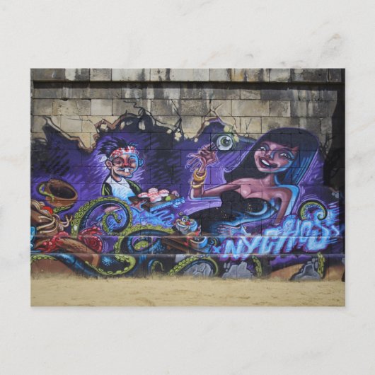 Oog op vork briefkaart (Voorkant)