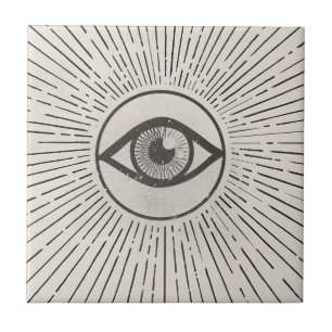 Oog Retro Ruimte Kunst Tegeltje