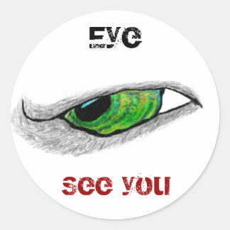 Oog, tot ziens ronde sticker