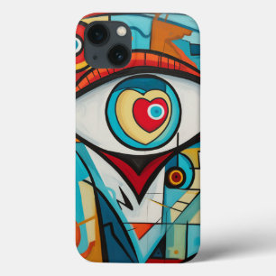 Oog Valentijn hart liefde art deco iPhone 13 Hoesje