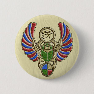 Oog van Buttonnen van Horus Scarab Ronde Button 5,7 Cm