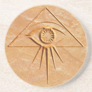 Oog van de aantoonplaats zandsteen onderzetter