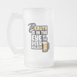 Oog van de bierhouder - Funny Beer Drinker Matglas Bierpul