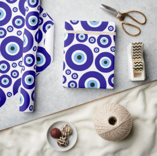 Oog van de Duivel-patroon, Grieks Oog, Turks Oog,  Cadeaupapier
