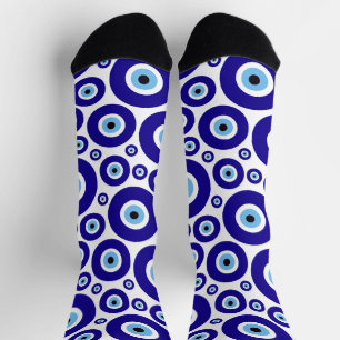 Oog van de Duivel-patroon, Grieks Oog, Turks Oog, Sokken