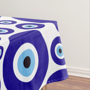 Oog van de Duivel-patroon, Grieks Oog, Turks Oog, Tafelkleed