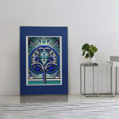 Oog van de etherische boom: mystiek blauw poster