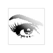  oog van de vrouw in Halftone Stippen - rechts Rubberstempel (Afrduk)