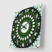 Oog van de Witte Magnolia Vierkante Klok (Hoek)