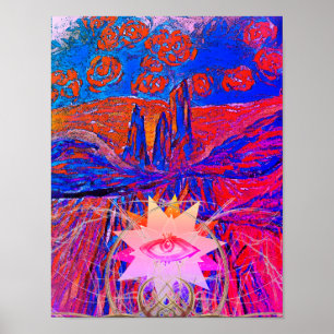 Oog van een berg en Rozen in de hemel Poster