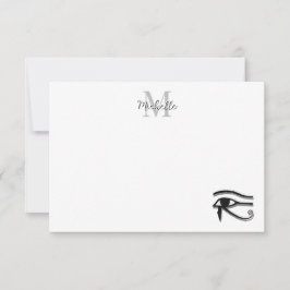 Oog van Horus Egyptisch Symbool Gepersonaliseerd M Notitiekaartje