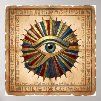 Oog van Horus met Egyptische Hiërogliefen Spiritue